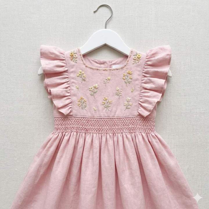 Robe fillette brodée Dammartin-en-Goële